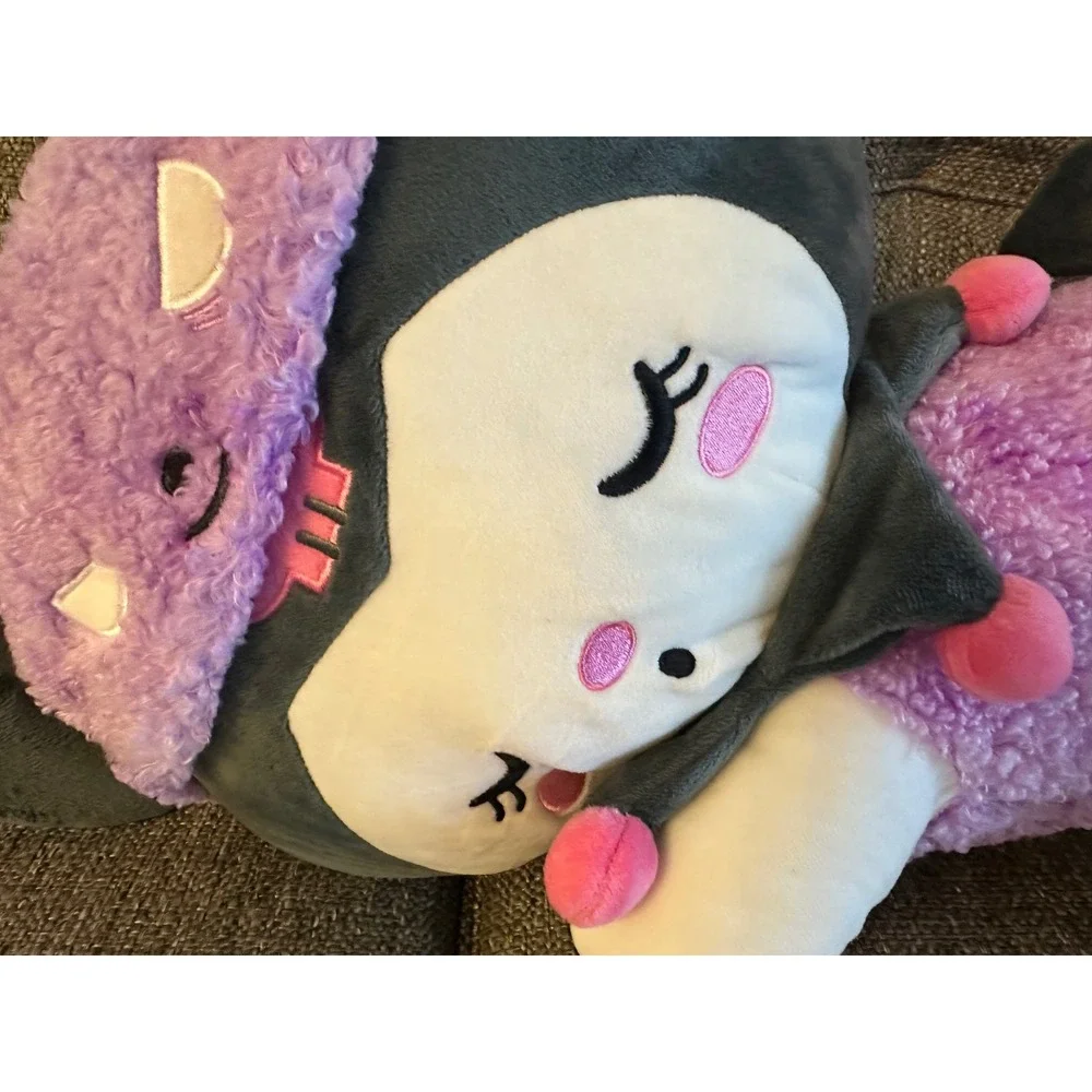 Hello Kitty And Friends Kuromi Plush Pillow Pal Stuffed Animal Purple Gray EUC‎